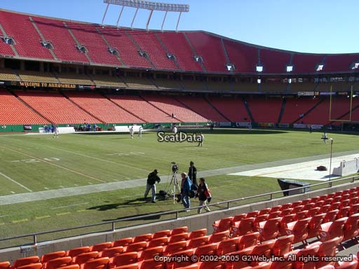 Seat view from section 121 at Arrowhead Stadium, home of the Kansas City Chiefs