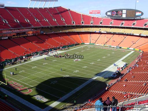 Seat view from section 307 at Arrowhead Stadium, home of the Kansas City Chiefs