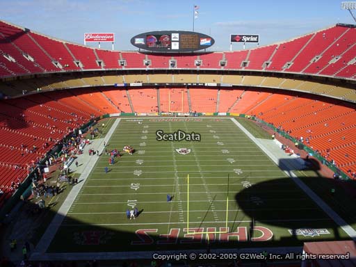 Seat view from section 312 at Arrowhead Stadium, home of the Kansas City Chiefs