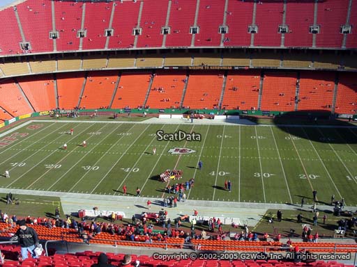 Seat view from section 322 at Arrowhead Stadium, home of the Kansas City Chiefs