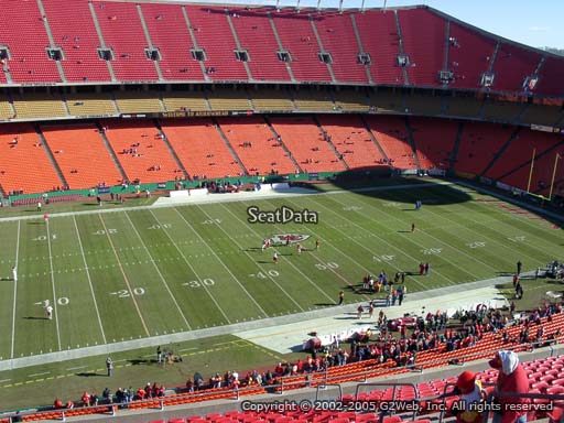 Seat view from section 326 at Arrowhead Stadium, home of the Kansas City Chiefs