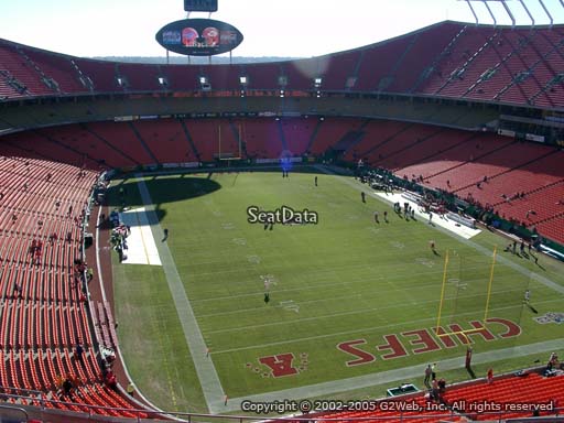 Seat view from section 337 at Arrowhead Stadium, home of the Kansas City Chiefs