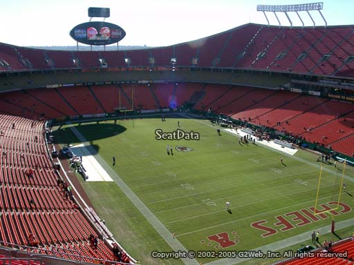 Seat view from section 338 at Arrowhead Stadium, home of the Kansas City Chiefs