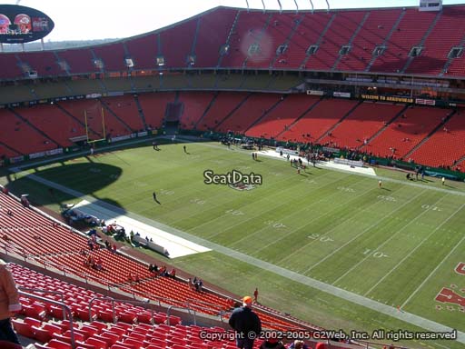 Seat view from section 341 at Arrowhead Stadium, home of the Kansas City Chiefs