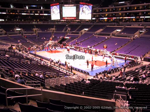 Seat view from premier section 10 at the Staples Center, home of the Los Angeles Clippers