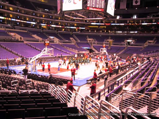 Seat view from section 105 at the Staples Center, home of the Los Angeles Clippers