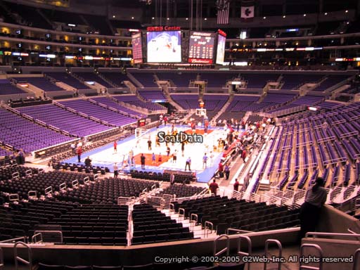 Seat view from section 206 at the Staples Center, home of the Los Angeles Lakers