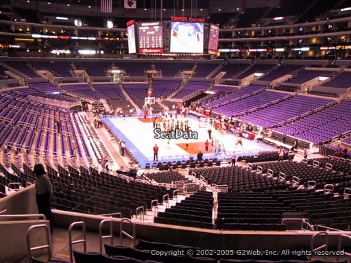 Seat view from section 209 at the Staples Center, home of the Los Angeles Lakers