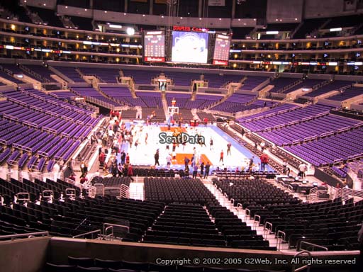 Seat view from section 217 at the Staples Center, home of the Los Angeles Clippers