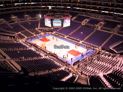 Seat view from section 331 at the Staples Center, home of the Los Angeles Clippers