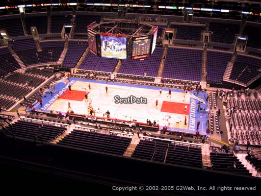 Seat view from section 334 at the Staples Center, home of the Los Angeles Clippers