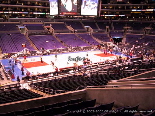 Seat view from premier section 7 at the Staples Center, home of the Los Angeles Clippers