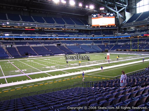 Seat view from section 143 at Lucas Oil Stadium, home of the Indianapolis Colts