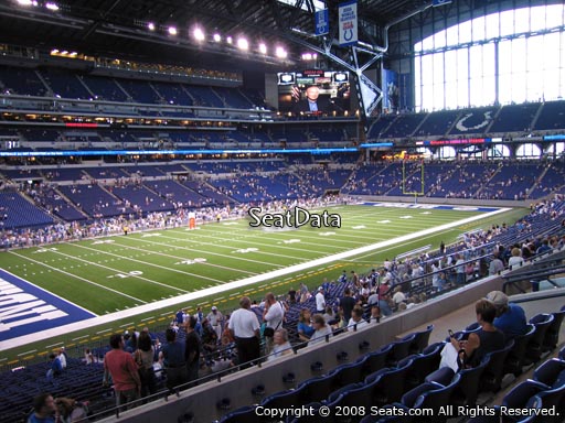 Seat view from section 218 at Lucas Oil Stadium, home of the Indianapolis Colts