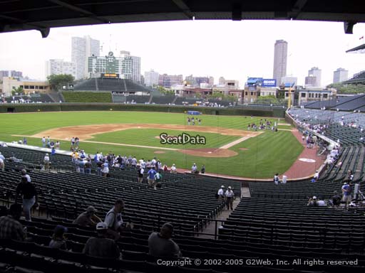 Seat view from section 219 at Wrigley Field, home of the Chicago Cubs