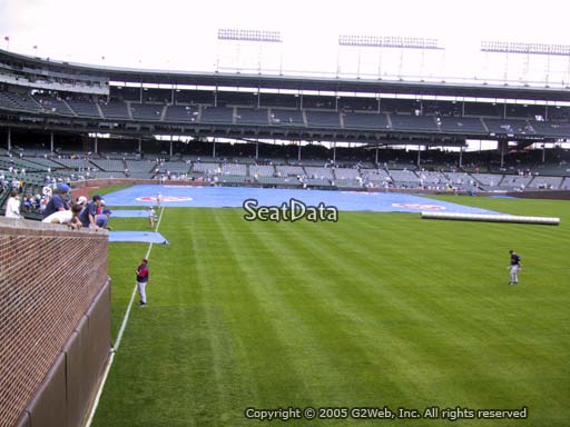 Seat view from bleacher section 318 at Wrigley Field, home of the Chicago Cubs