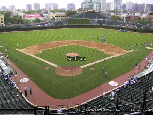 Seat view from section 421 at Wrigley Field, home of the Chicago Cubs