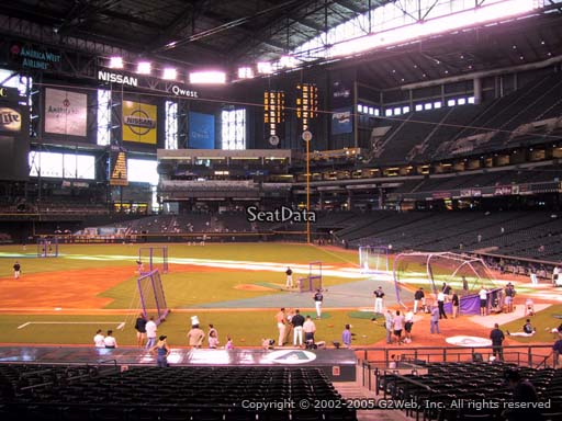 Seat view from section 127 at Chase Field, home of the Arizona Diamondbacks