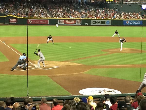 Seat view from section H at Chase Field, home of the Arizona Diamondbacks