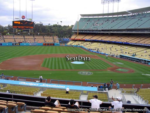 Seat view from loge box section 129 at Dodger Stadium, home of the Los Angeles Dodgers