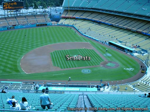 Seat view from reserve section 17 at Dodger Stadium, home of the Los Angeles Dodgers