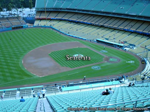Seat view from reserve section 25 at Dodger Stadium, home of the Los Angeles Dodgers