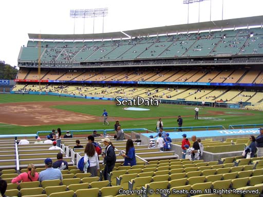 Seat view from field box section 29 at Dodger Stadium, home of the Los Angeles Dodgers