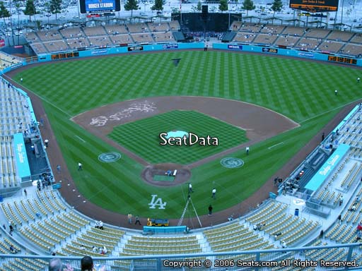 Seat view from top deck section 2 at Dodger Stadium, home of the Los Angeles Dodgers
