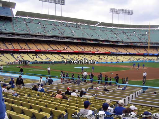Seat view from field box section 30 at Dodger Stadium, home of the Los Angeles Dodgers