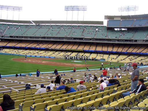 Seat view from club section 43 at Dodger Stadium, home of the Los Angeles Dodgers