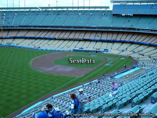 Seat view from reserve section 43 at Dodger Stadium, home of the Los Angeles Dodgers
