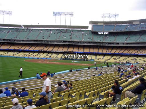 Seat view from field box section 47 at Dodger Stadium, home of the Los Angeles Dodgers