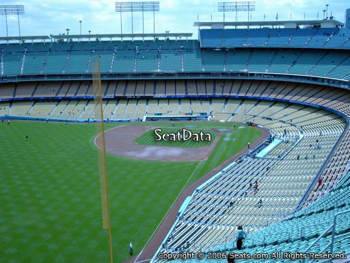 Seat view from reserve section 57 at Dodger Stadium, home of the Los Angeles Dodgers
