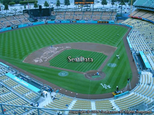 Seat view from top deck section 7 at Dodger Stadium, home of the Los Angeles Dodgers