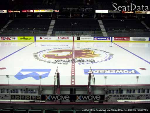 Seat view from section 109 at Scotiabank Saddledome, home of the Calgary Flames