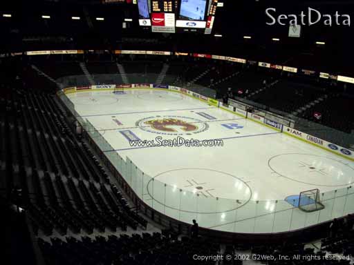 Seat view from section 203 at Scotiabank Saddledome, home of the Calgary Flames