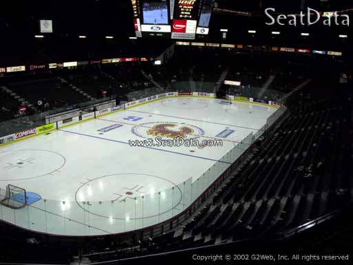 Seat view from section 221 at Scotiabank Saddledome, home of the Calgary Flames