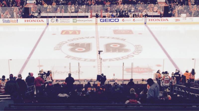 Seat view from Club Box 13 at the Wells Fargo Center, home of the Philadelphia Flyers