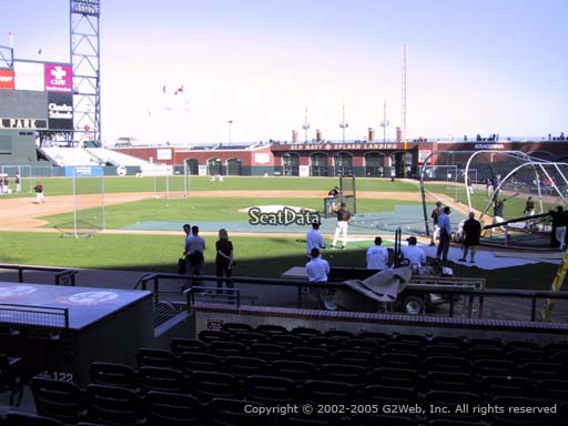 Seat view from section 121 at Oracle Park, home of the San Francisco Giants