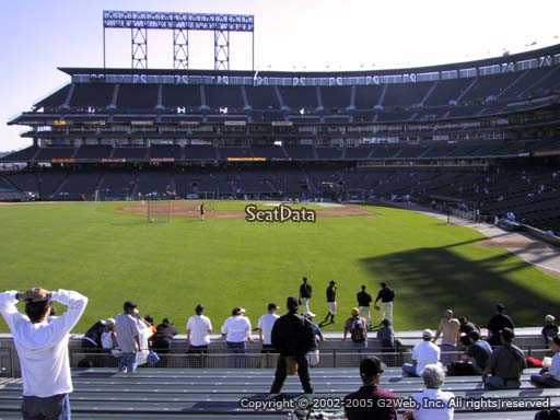 Seat view from bleacher section 137 at Oracle Park, home of the San Francisco Giants