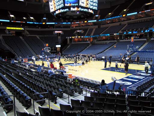 Seat view from section 107 at Fedex Forum, home of the Memphis Grizzlies.