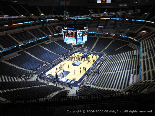 Seat view from section 203 at Fedex Forum, home of the Memphis Grizzlies.