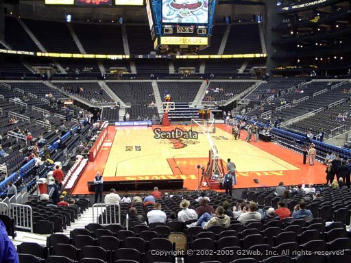View from Section 110 at State Farm Arena, Home of the Atlanta Hawks