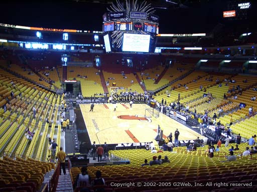 Seat view from section 114 at American Airlines Arena, home of the Miami Heat