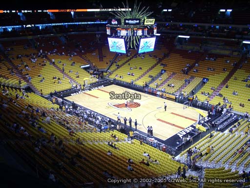 Seat view from section 305 at American Airlines Arena, home of the Miami Heat