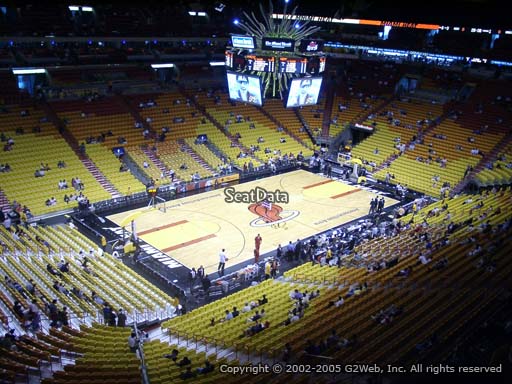Seat view from section 313 at American Airlines Arena, home of the Miami Heat