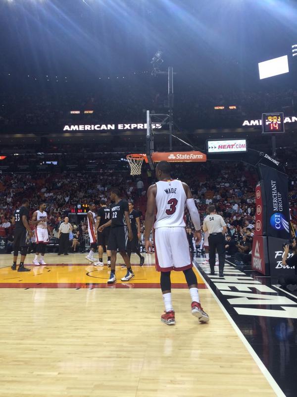 Seat View from the Courtside South Seats at American Airlines Arena, home of the Miami Heat