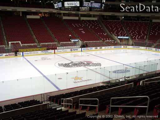 Seat view from section 121 at PNC Arena, home of the Carolina Hurricanes