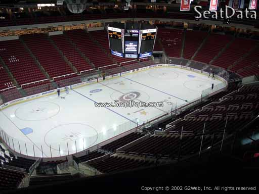 Seat view from section 308 at PNC Arena, home of the Carolina Hurricanes