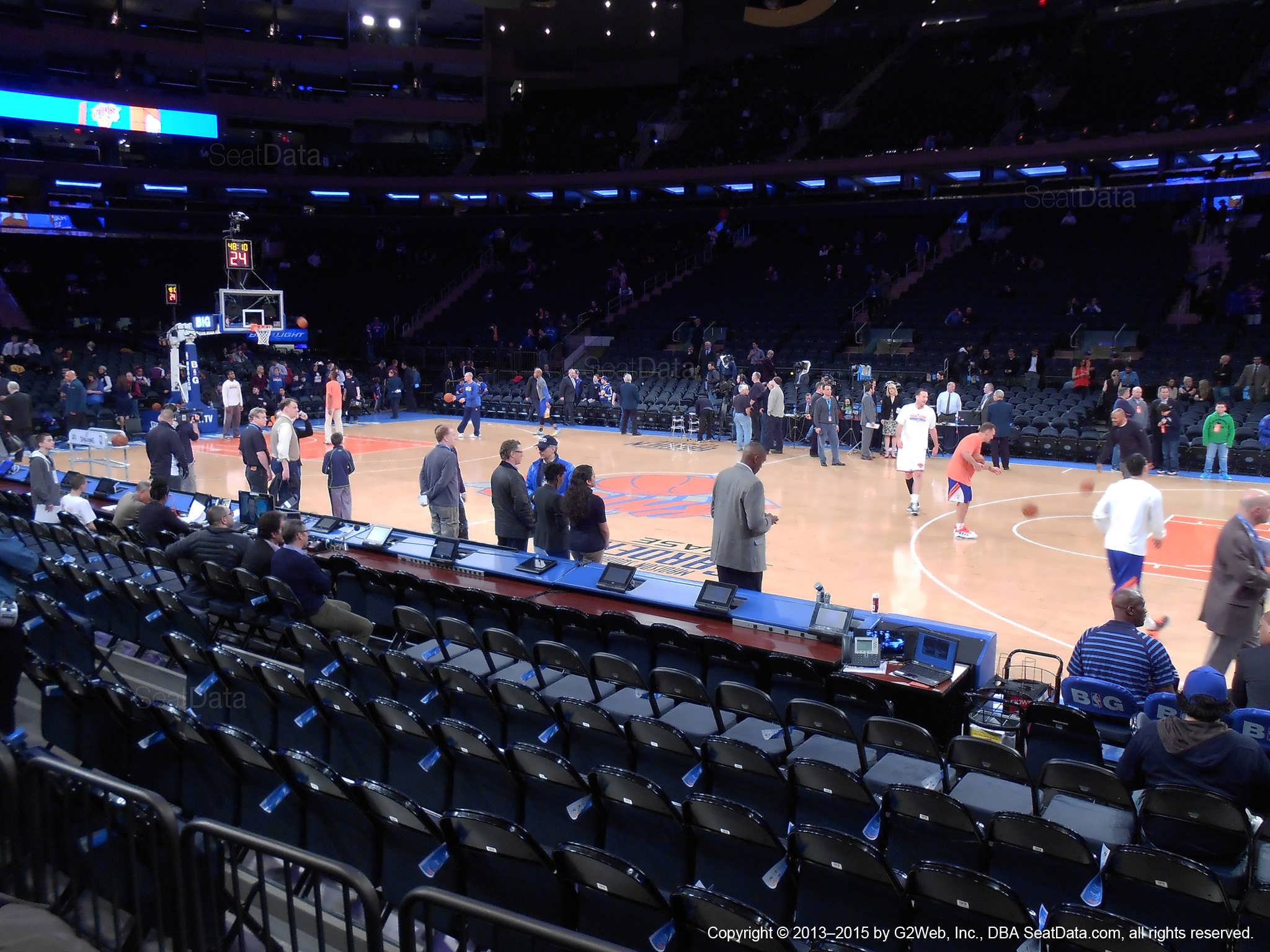 Seat view from section 6 at Madison Square Garden, home of the New York Knicks.